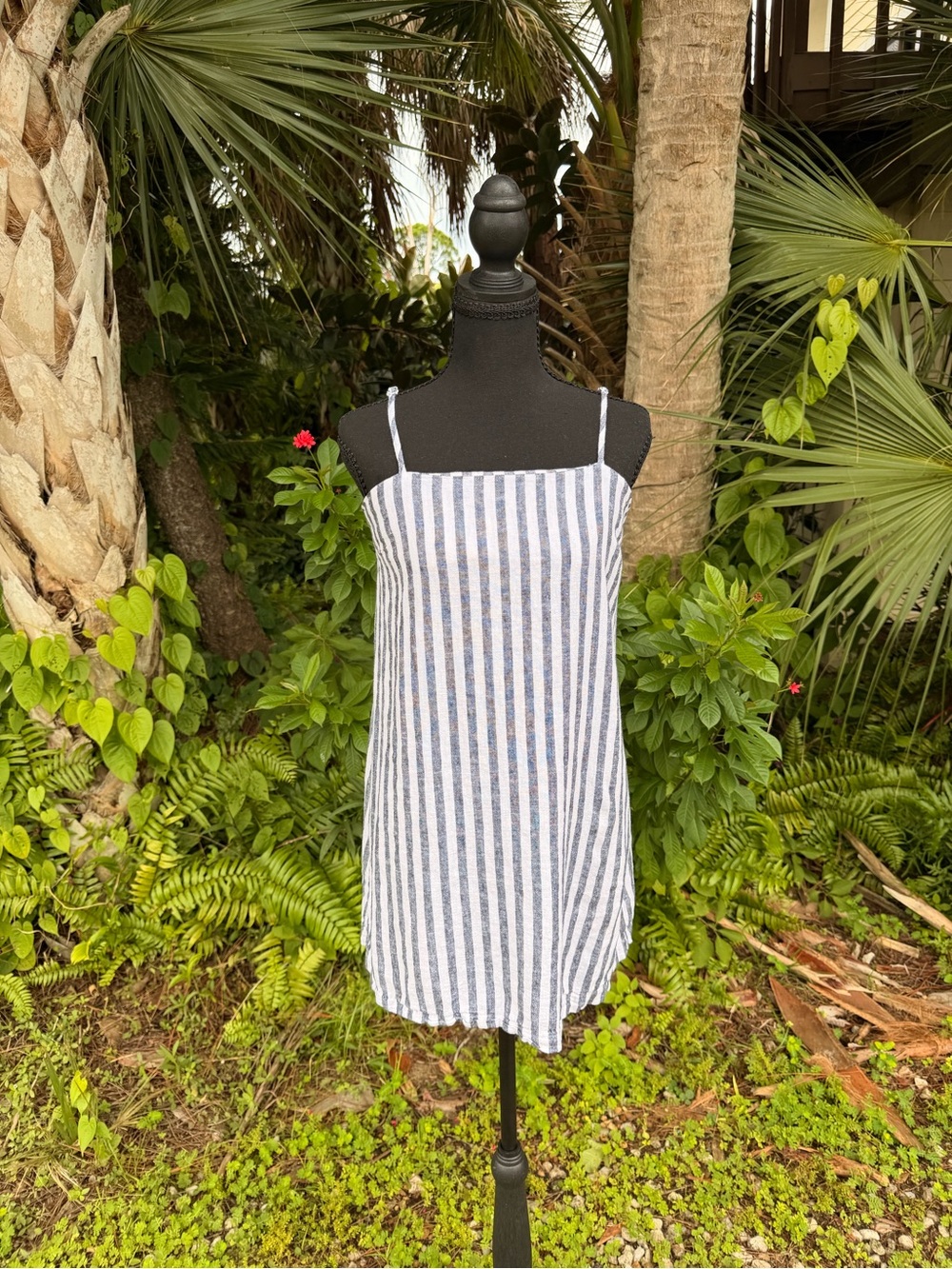 a new day Blue and White Striped Spaghetti Strap Dress